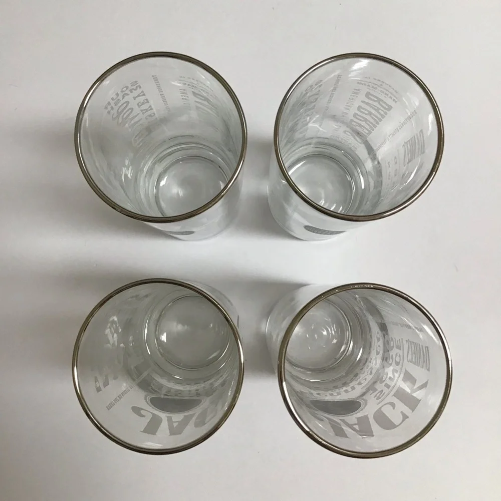 Jack Daniels Whiskey 4 Highball Tumbler Glasses Tall Boy 10 oz Old No. 7 Bar USA